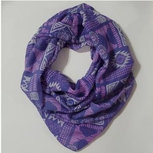 Infinity Scarf Aztec Purpleand White Womens one size
